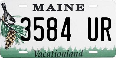 ME license plate 3584UR