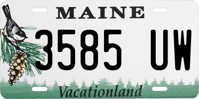 ME license plate 3585UW