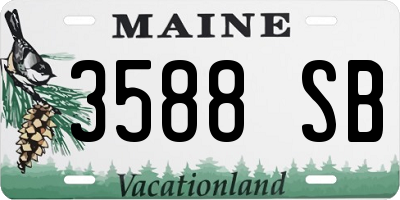 ME license plate 3588SB