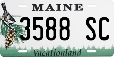 ME license plate 3588SC