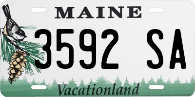 ME license plate 3592SA