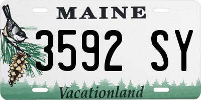 ME license plate 3592SY