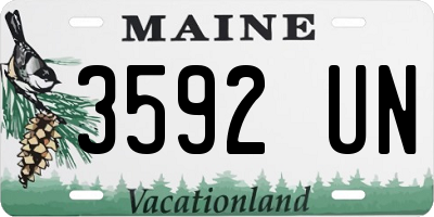 ME license plate 3592UN