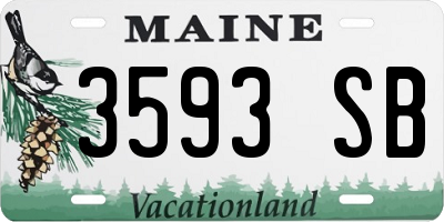 ME license plate 3593SB