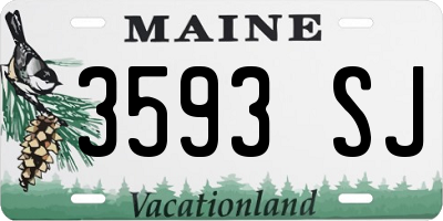 ME license plate 3593SJ