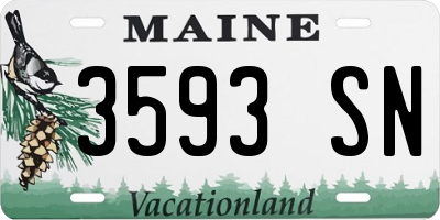 ME license plate 3593SN