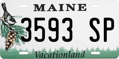 ME license plate 3593SP
