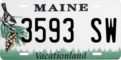 ME license plate 3593SW