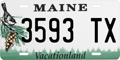 ME license plate 3593TX