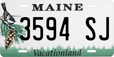 ME license plate 3594SJ