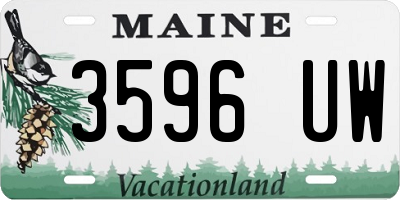 ME license plate 3596UW