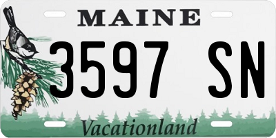 ME license plate 3597SN