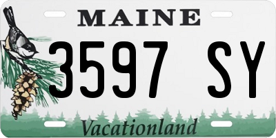 ME license plate 3597SY