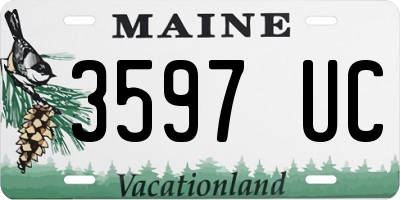 ME license plate 3597UC