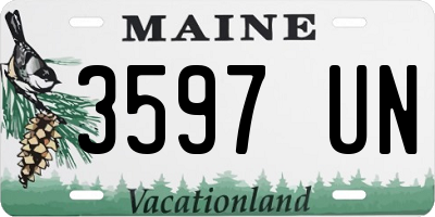 ME license plate 3597UN