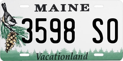 ME license plate 3598SO