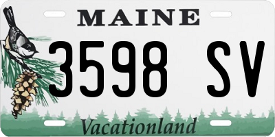 ME license plate 3598SV