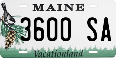 ME license plate 3600SA