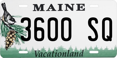 ME license plate 3600SQ