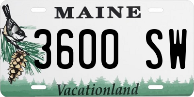 ME license plate 3600SW