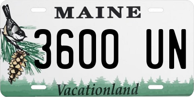 ME license plate 3600UN