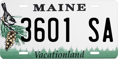 ME license plate 3601SA