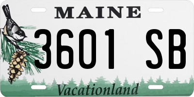 ME license plate 3601SB