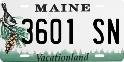ME license plate 3601SN