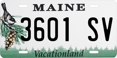 ME license plate 3601SV