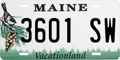 ME license plate 3601SW