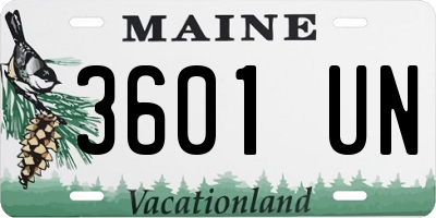ME license plate 3601UN