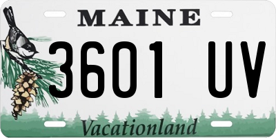 ME license plate 3601UV