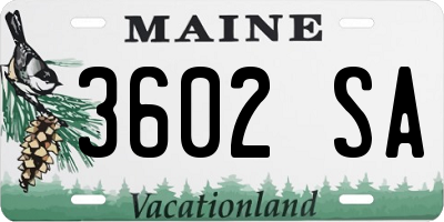 ME license plate 3602SA