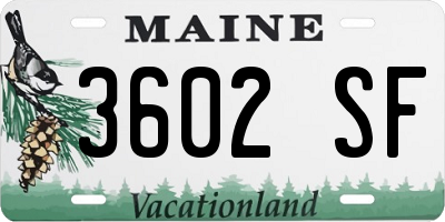 ME license plate 3602SF