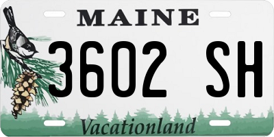 ME license plate 3602SH