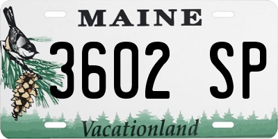 ME license plate 3602SP