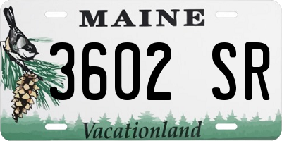 ME license plate 3602SR