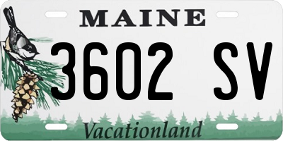 ME license plate 3602SV