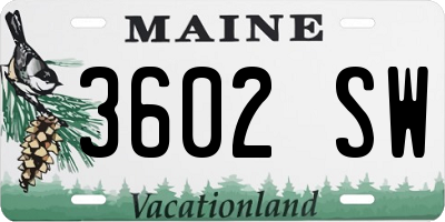 ME license plate 3602SW