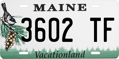 ME license plate 3602TF