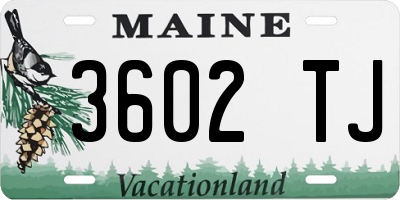 ME license plate 3602TJ