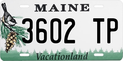 ME license plate 3602TP