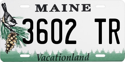 ME license plate 3602TR