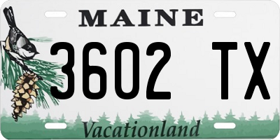 ME license plate 3602TX
