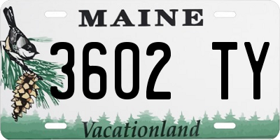 ME license plate 3602TY