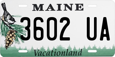 ME license plate 3602UA