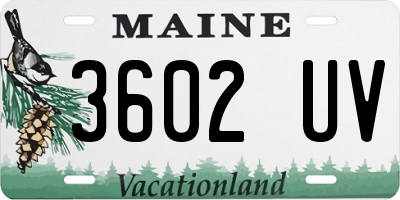 ME license plate 3602UV