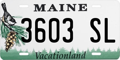 ME license plate 3603SL