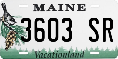 ME license plate 3603SR