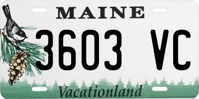 ME license plate 3603VC